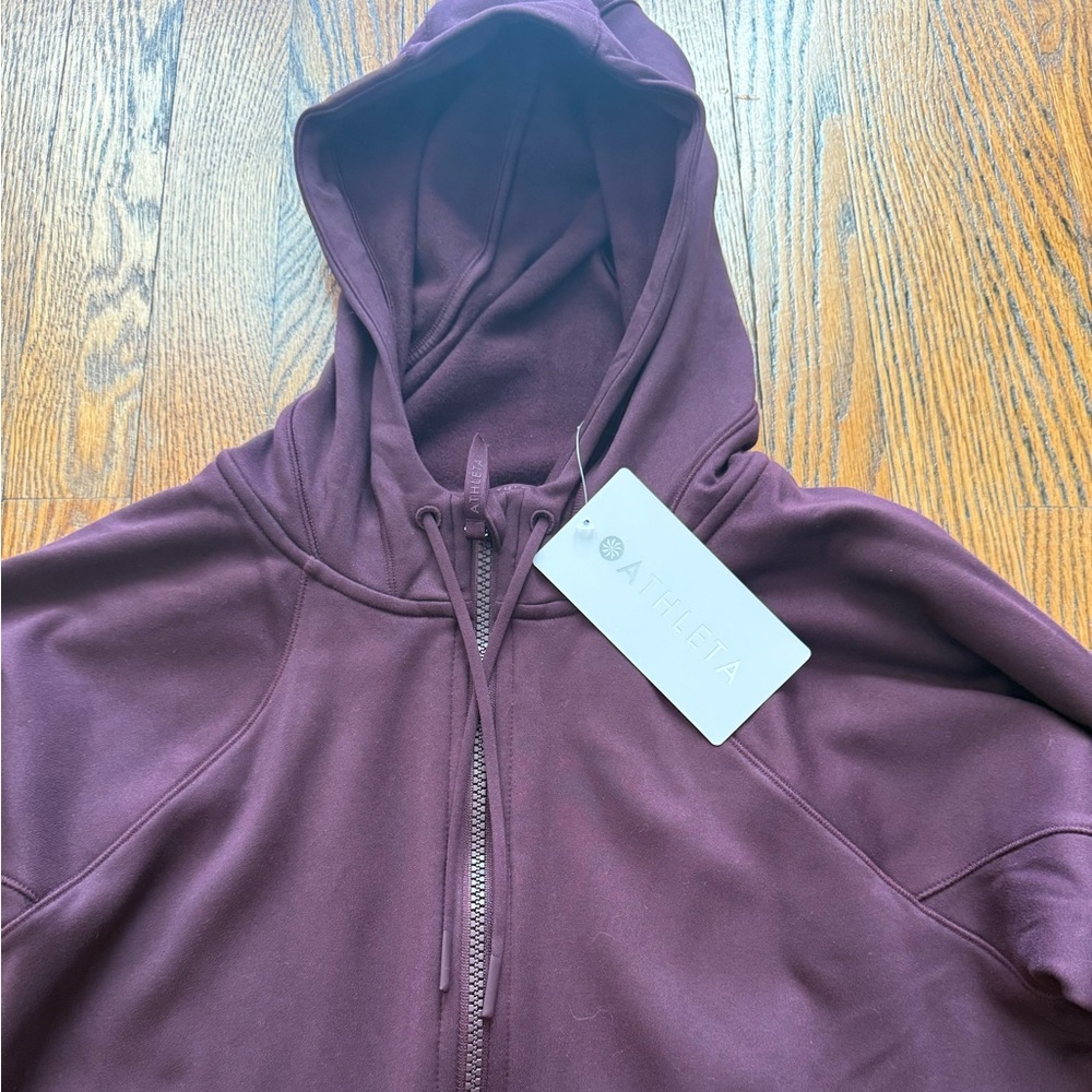 NWT Athleta unstoppable fleece lined full zip hooded jacket